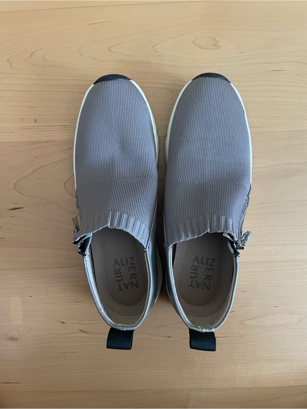 Naturalizer Women’s Slip-On Knit Sneakers in Taupe Gray